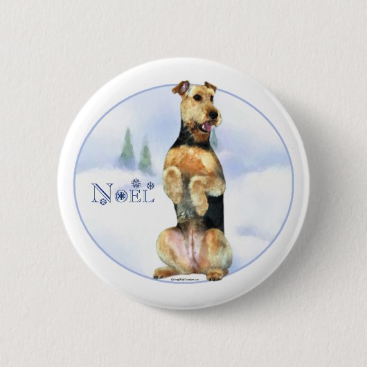 Airedale Terrier Noel - Button (Voorkant)