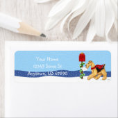 Airedale Terrier Noël Dale Étiquettes du courrier (En situation)