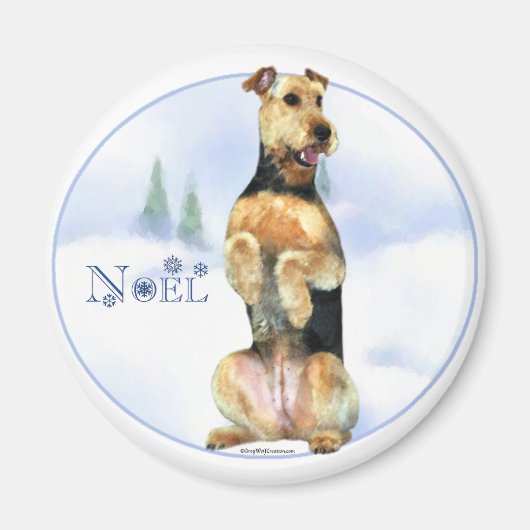 Airedale Terrier Noel Magneet (Voorkant)