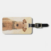 Airedale Terrier Painting - Cute Original Art Bagagelabel (Voorkant horizontaal)