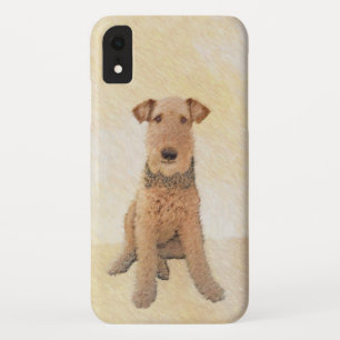 Airedale Terrier Painting - Cute Original Art iPhone XR Hoesje