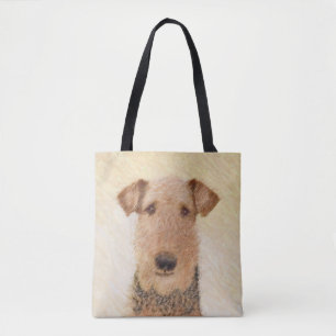 Airedale Terrier Painting - Cute Original Art Draagtas