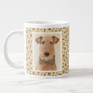 Airedale Terrier Painting - Cute Original Art Extra Grote Beker