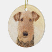Airedale Terrier Painting - Cute Original Art Keramisch Ornament (Links)