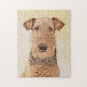 Airedale Terrier Painting - Cute Original Art Legpuzzel