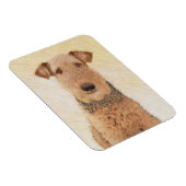 Airedale Terrier Painting - Cute Original Art Magneet (Rechterzijde)