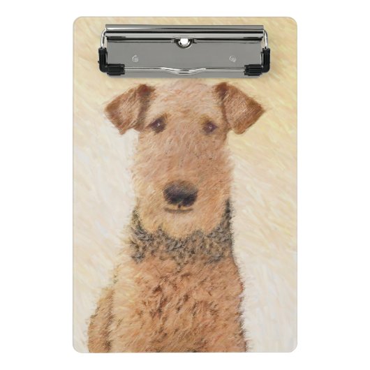 Airedale Terrier Painting - Cute Original Art Mini Klembord (Voorkant)