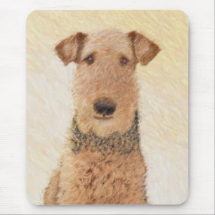 Airedale Terrier Painting - Cute Original Art Muismat