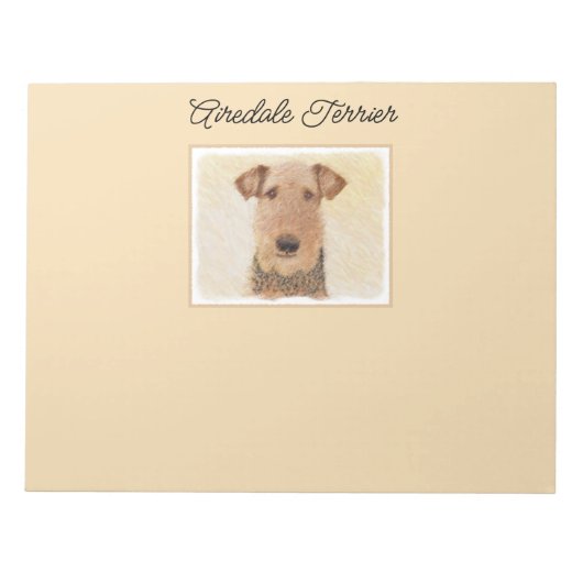 Airedale Terrier Painting - Cute Original Art Notitieblok (Voorkant)