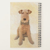 Airedale Terrier Painting - Cute Original Art Planner (Achterkant)