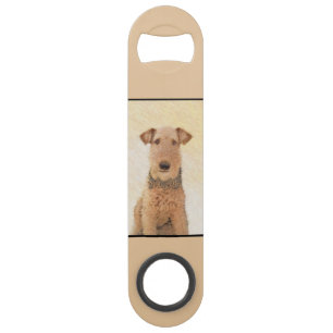 Airedale Terrier Painting - Cute Original Art Speed Flessenopener