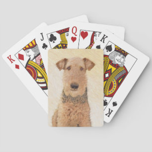 Airedale Terrier Painting - Cute Original Art Speelkaarten