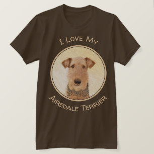 Airedale Terrier Painting - Cute Original Art T-shirt