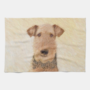 Airedale Terrier Painting - Cute Original Art Theedoek