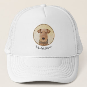 Airedale Terrier Painting - Cute Original Art Trucker Pet