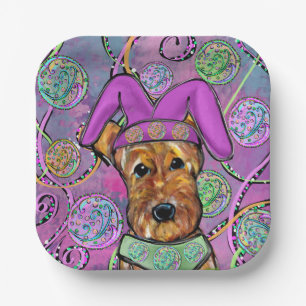 AIREDALE TERRIËR PAPIEREN BORDJE