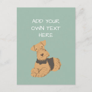 Airedale Terrier Personalized Dog Name Briefkaart