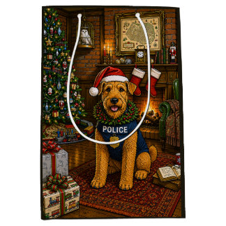Airedale Terrier Politie Vakantie Medium Cadeauzakje