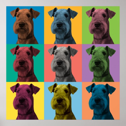 Airedale Terrier Pop-Art Poster (Voorkant)