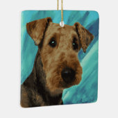 Airedale Terrier Portrait Keramisch Ornament (Rechts)