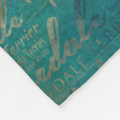 Airedale Terrier-portret over Word Art Fleece Deken (Hoek)