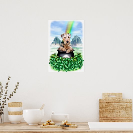 Airedale Terrier Pot d'or Poster d'or (Cuisine)