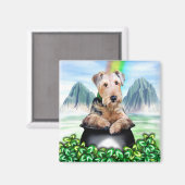 Airedale Terrier Pot of Gold Magnet Magneet (Voorkant / Achterkant)