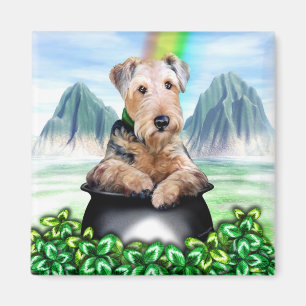 Airedale Terrier Pot of Gold Magnet Magneet