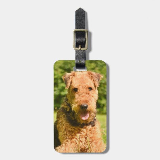 Airedale Terrier Puppy Dog Bagagelabel (Voorkant verticaal)