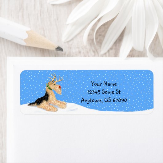 Airedale Terrier Reindeer Labels (Insitu)