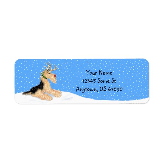 Airedale Terrier Reindeer Labels (Voorkant)