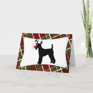 Airedale Terrier Rendier Christmas Kaart