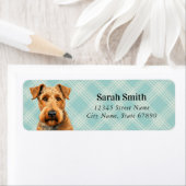 Airedale Terrier retouradreslabels Etiket (Insitu)