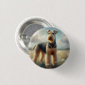 Airedale Terrier Ronde Button 3,2 Cm (Voorkant /achterkant)