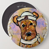 AIREDALE TERRIER RONDE BUTTON 6,0 CM (Voorkant /achterkant)