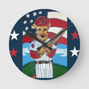 AIREDALE TERRIER RONDE KLOK