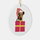 Airedale Terrier Santa Hat Ornament (Rechts)