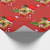 Airedale Terrier Santa Hoed Kerstmis Cadeaupapier (Hoek)