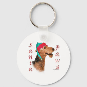 Airedale Terrier Santa Paws Sleutelhanger