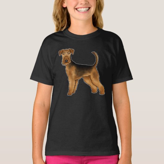 Airedale Terrier Schattige Bingley Terrier Hondent T-shirt (Voorkant)
