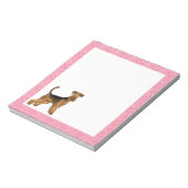 Airedale Terrier Schattige Cartoon Hond Met Roze H Notitieblok (Gedraaid)