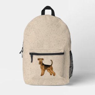 Airedale Terrier Schattige Cartoonhond Bingley Ter Bedrukte Rugzak