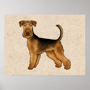 Airedale Terrier Schattige Cartoonhond Bingley Ter Poster