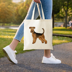 Airedale Terrier Schattige Cartoonhond Bingley Ter Tote Bag