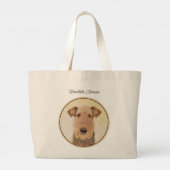 Airedale Terrier Schilderen Schattigee Originele H Grote Tote Bag (Achterkant)