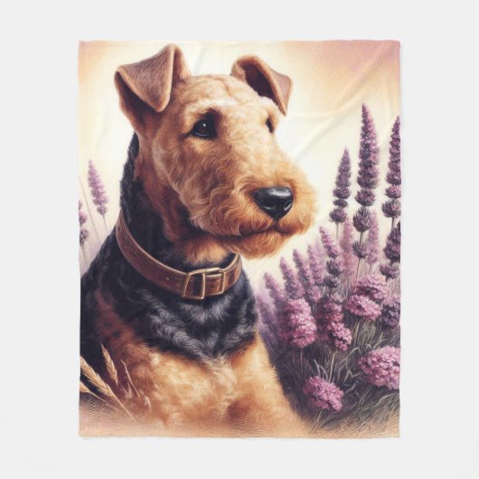  Airedale Terrier schilderij Fleece Deken (Voorkant)