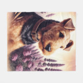  Airedale Terrier schilderij Fleece Deken (Voorkant (Horizontaal))