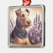  Airedale Terrier schilderij Metalen Ornament (Links)