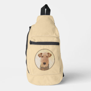 Airedale Terrier Schilderij Mooie Originele Honden Sling Bag