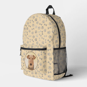 Airedale Terrier Schilderij - Mooie Originele Kuns Bedrukte Rugzak